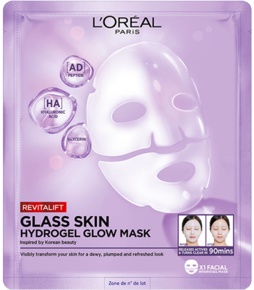 L'OREAL PARIS REVITALIFT FILLER GLASS SKIN ХИДРОГЕЛНА МАСКА ЗА СИЯЙНА КОЖА